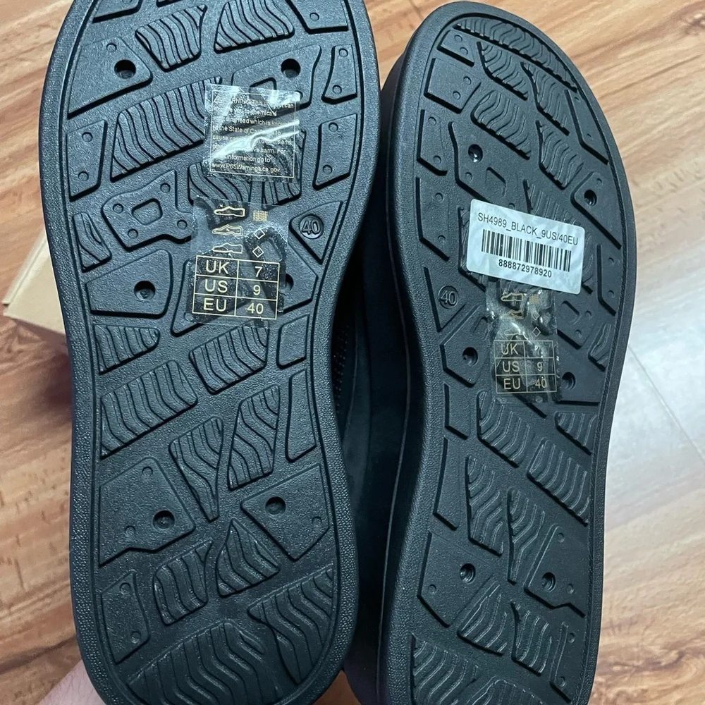 Black Rhinestones Women's Platform Sneakers Shoes London Rag